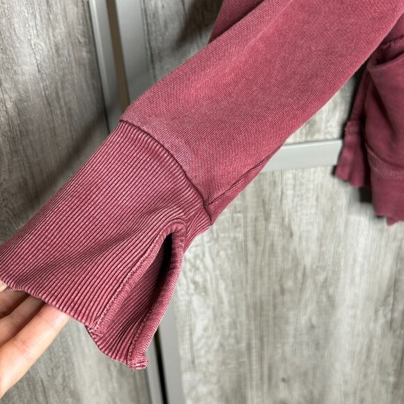 Free People Movement Only One Hoodie Womens Medium Full Zip Cotton Red Color - Picture 7 of 9